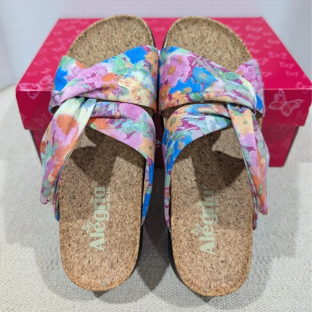 Alegria Rylie Earth Goddess Floral Platform Sandals 35 5-5.5 NIB